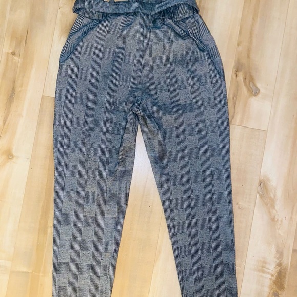 Grey Plaid Pants w/ Tie - Picture 2 of 2
